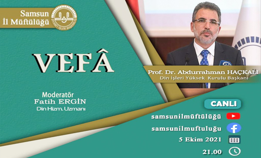 Prof. Dr. Abdurrahman HAÇKALI Çevrimiçi “VEFA” Konulu Konferans Verdi